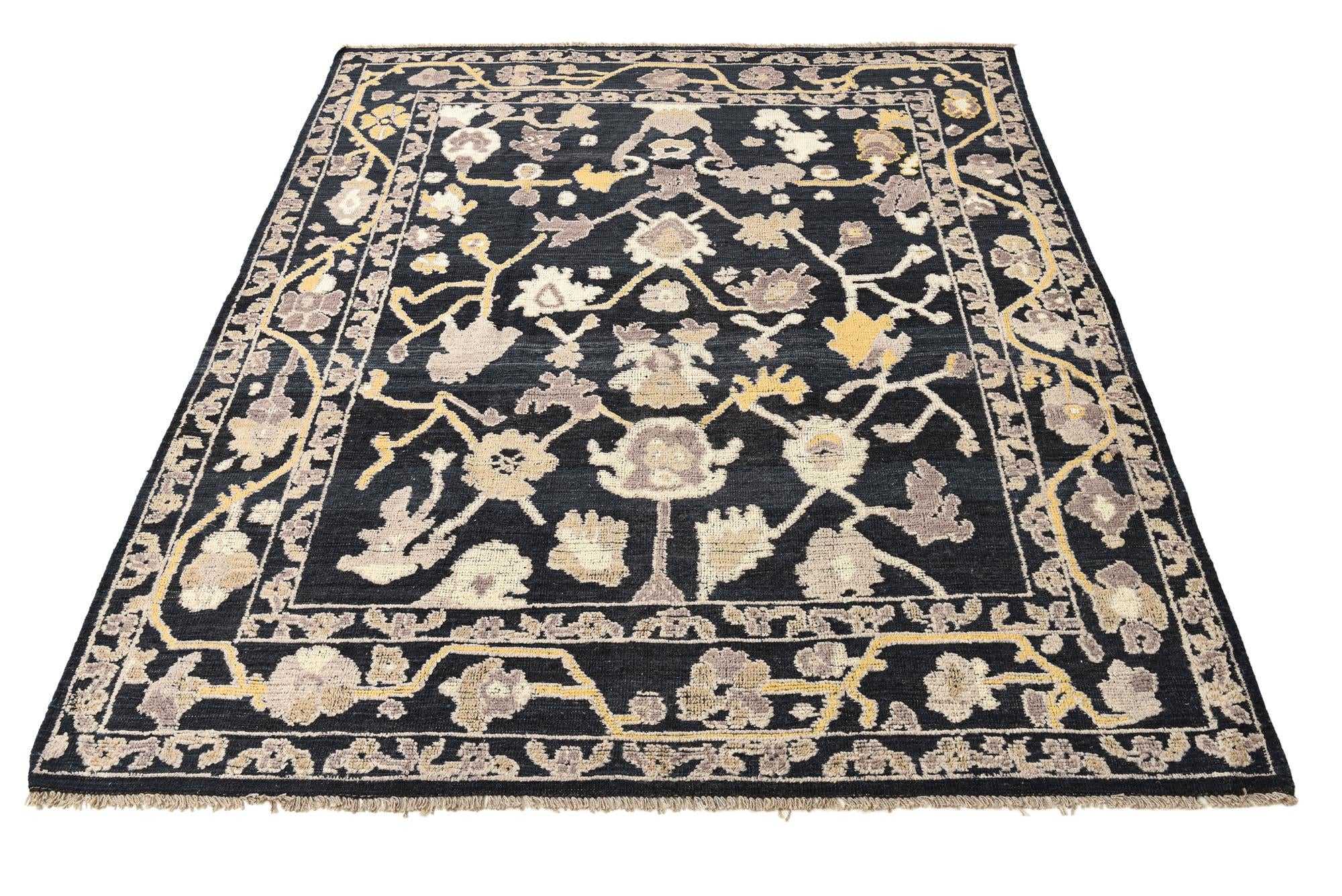 8' 1 x 10' 2 Hand Knotted Oushak Wool Rug