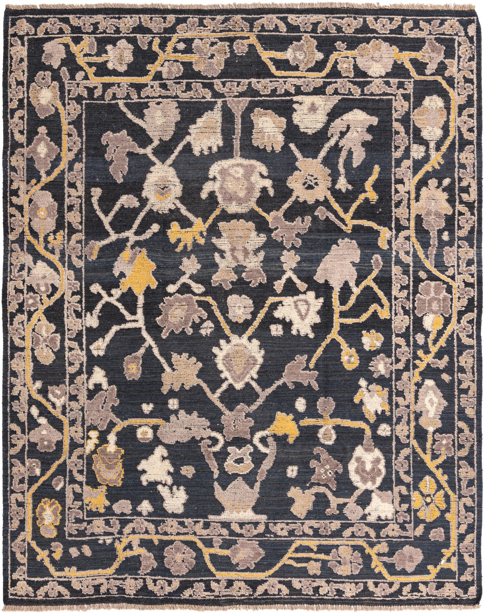 8' 1 x 10' 2 Hand Knotted Oushak Wool Rug
