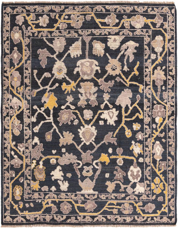 Detail image of 8' 1 x 10' 2 Hand Knotted Oushak Wool Rug