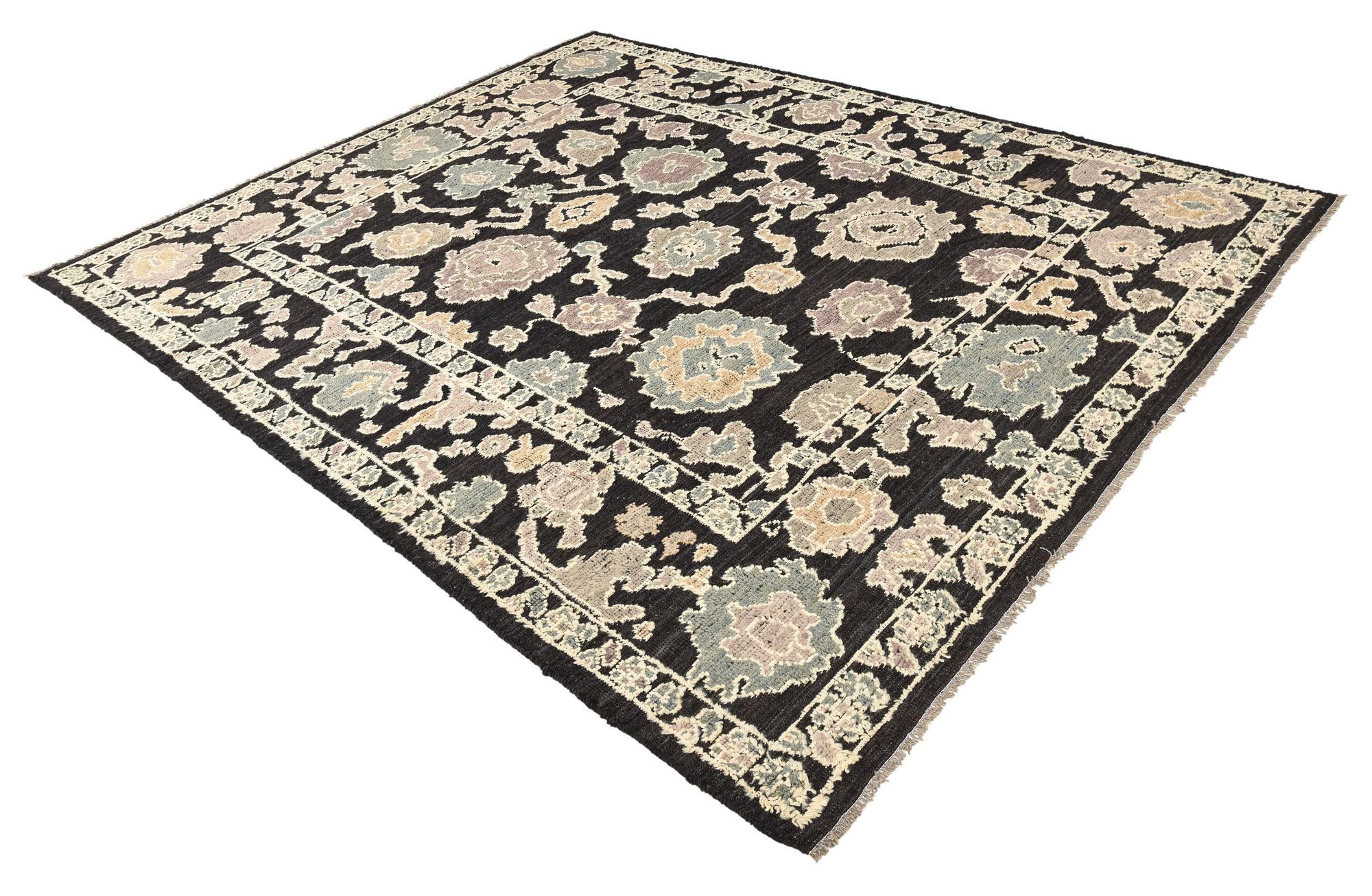 8' 4 x 10' 6 Hand Knotted Oushak Wool Rug