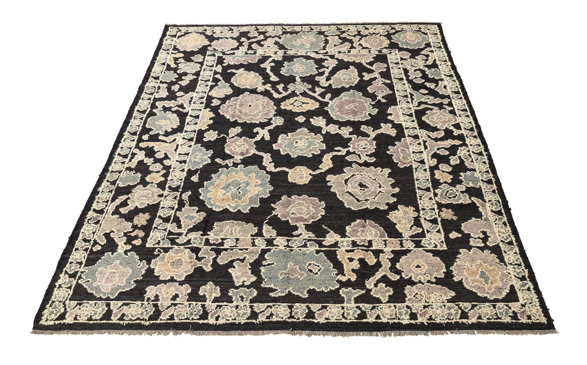 8' 4 x 10' 6 Hand Knotted Oushak Wool Rug