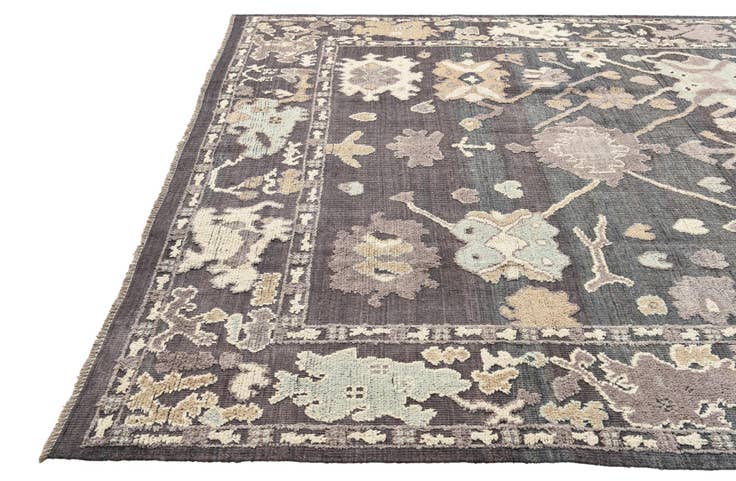 Detail image of 8' 2 x 10' 2 Hand Knotted Oushak Wool Rug