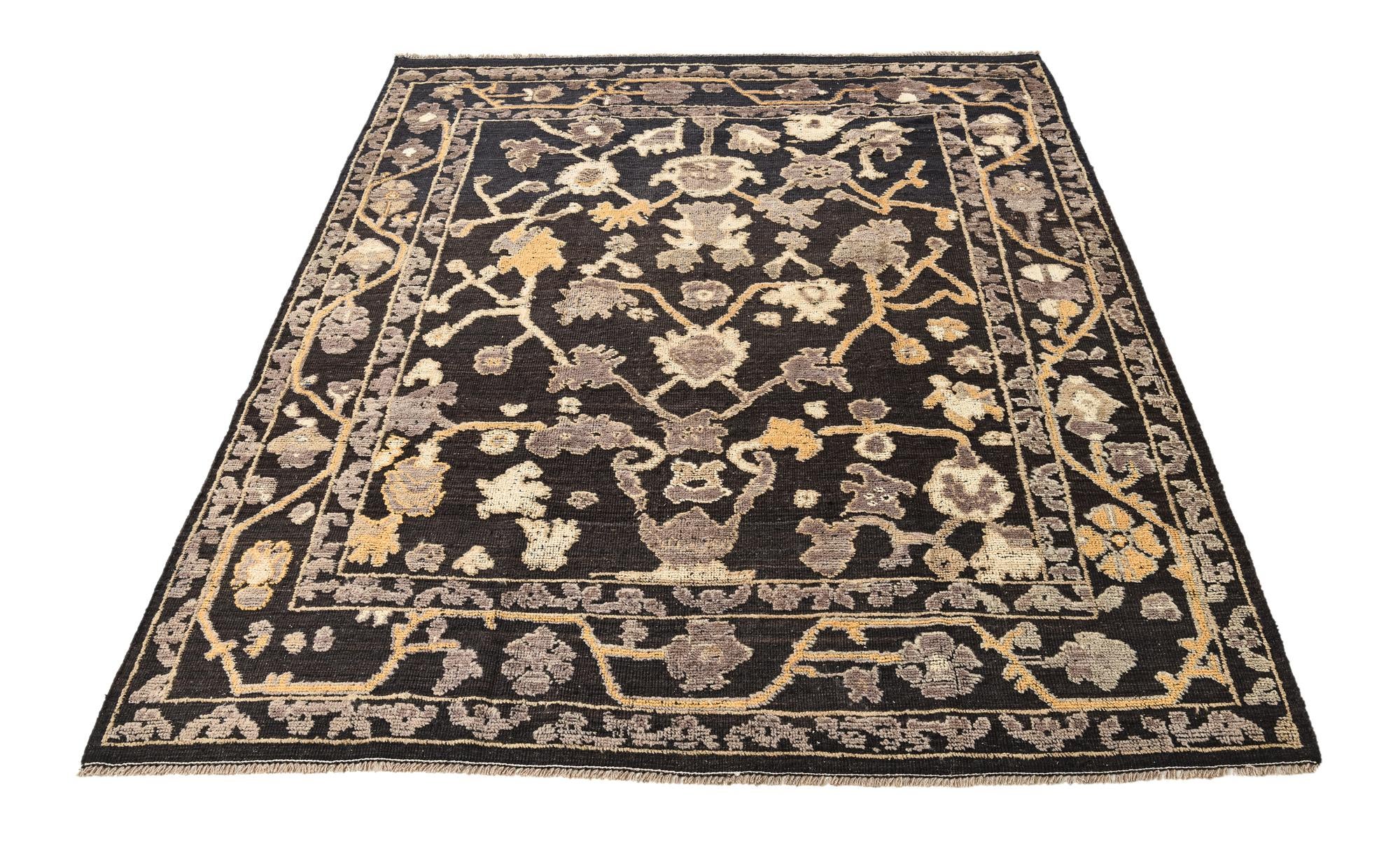 8' 5 x 10' 1 Hand Knotted Oushak Wool Rug