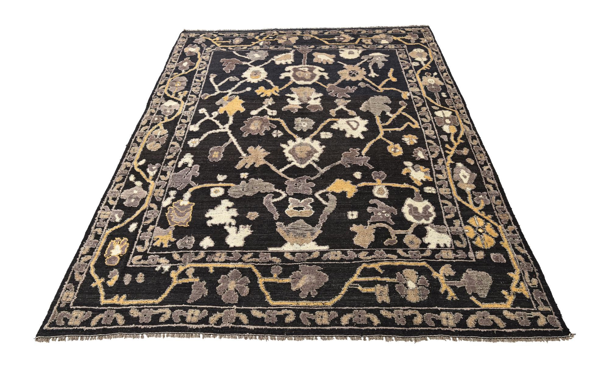 9' 3 x 12' Hand Knotted Oushak Wool Rug