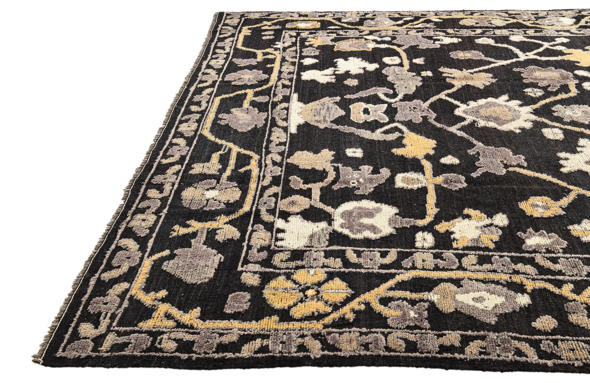 9' 3 x 12' Hand Knotted Oushak Wool Rug