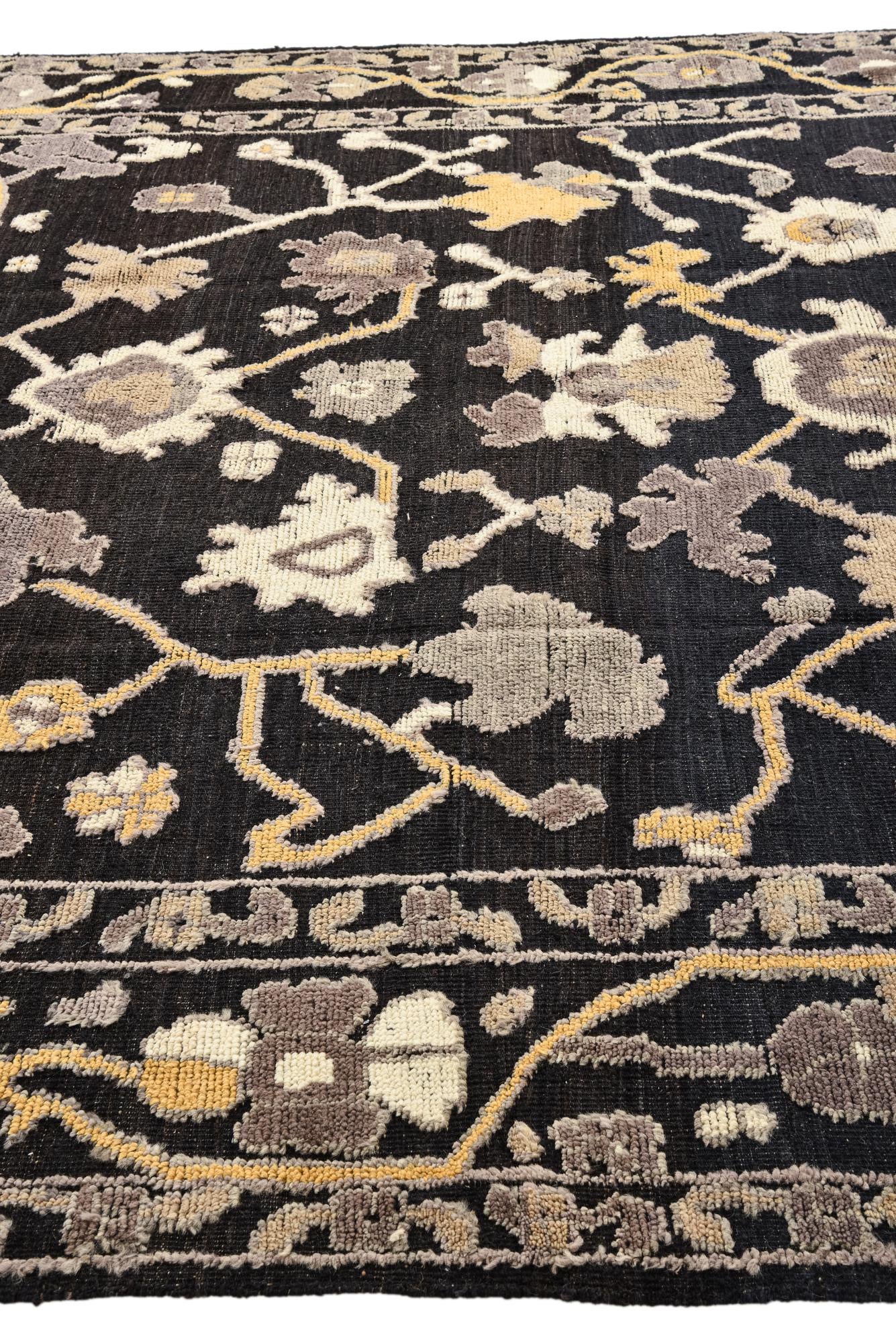 9' 3 x 12' Hand Knotted Oushak Wool Rug