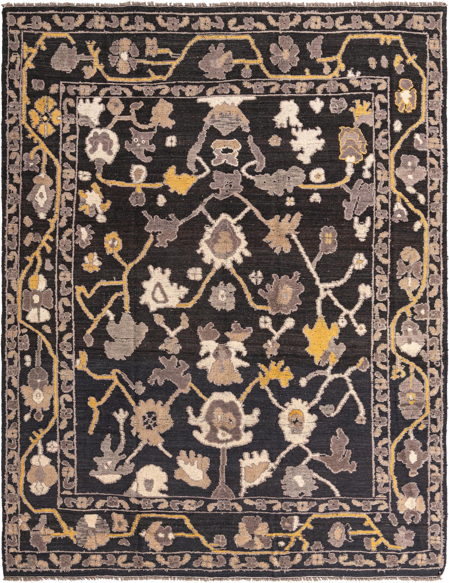 9' 3 x 12' Hand Knotted Oushak Wool Rug