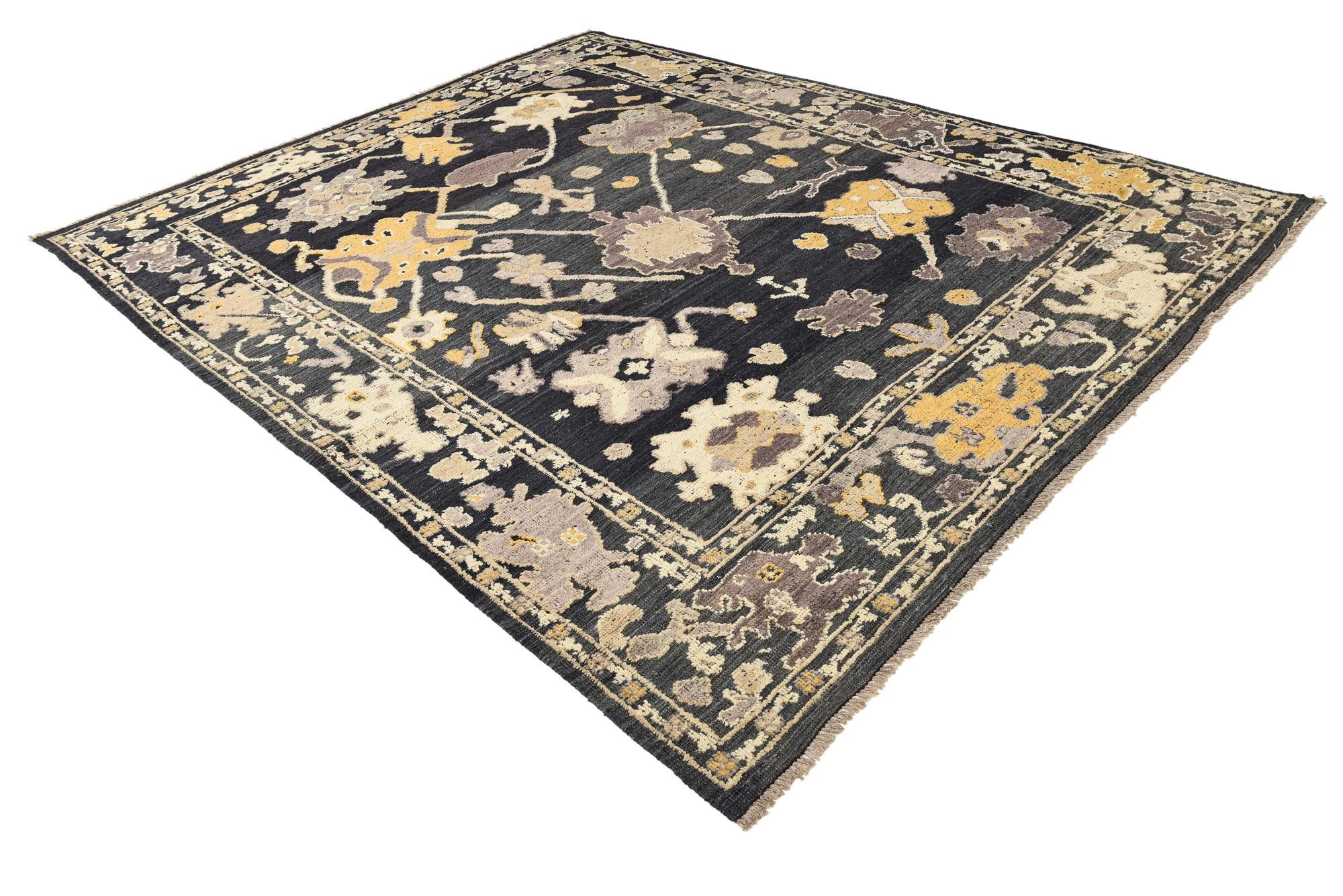 9' 6 x 11' 10 Hand Knotted Oushak Wool Rug