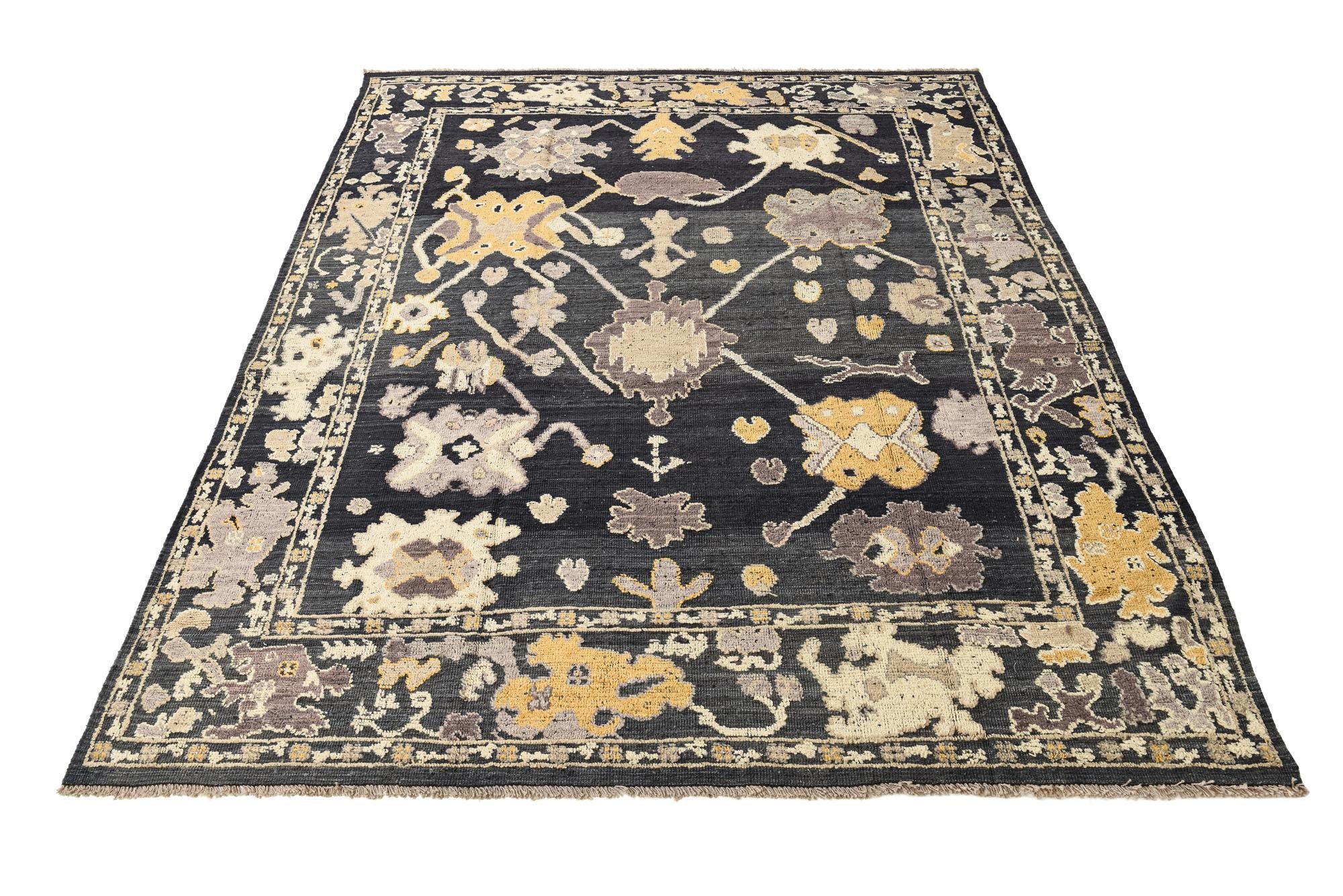9' 6 x 11' 10 Hand Knotted Oushak Wool Rug