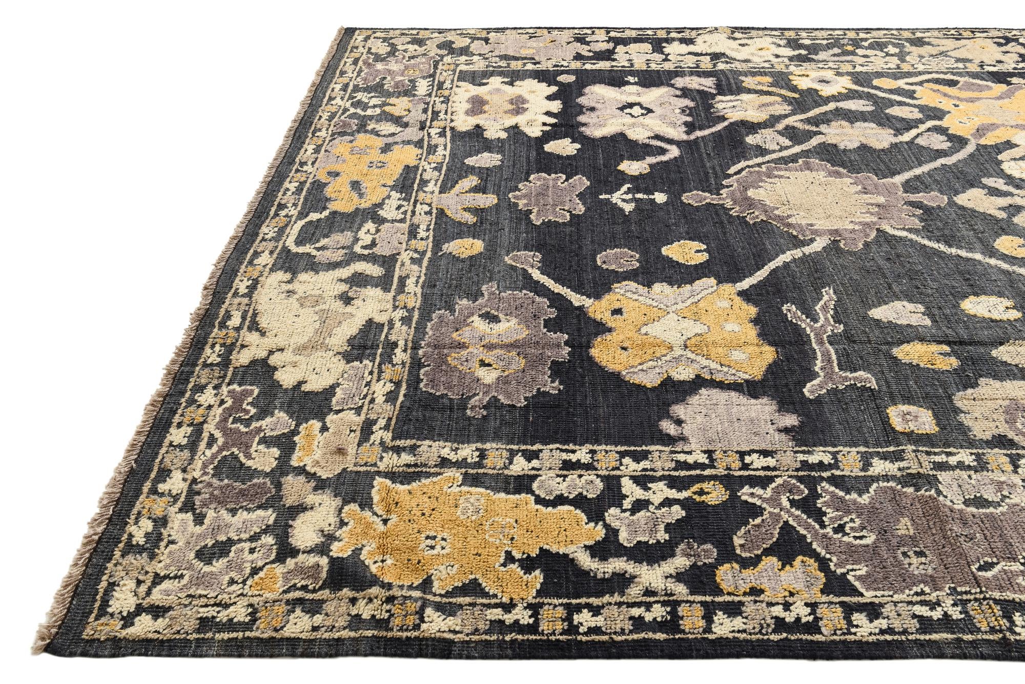 9' 6 x 11' 10 Hand Knotted Oushak Wool Rug