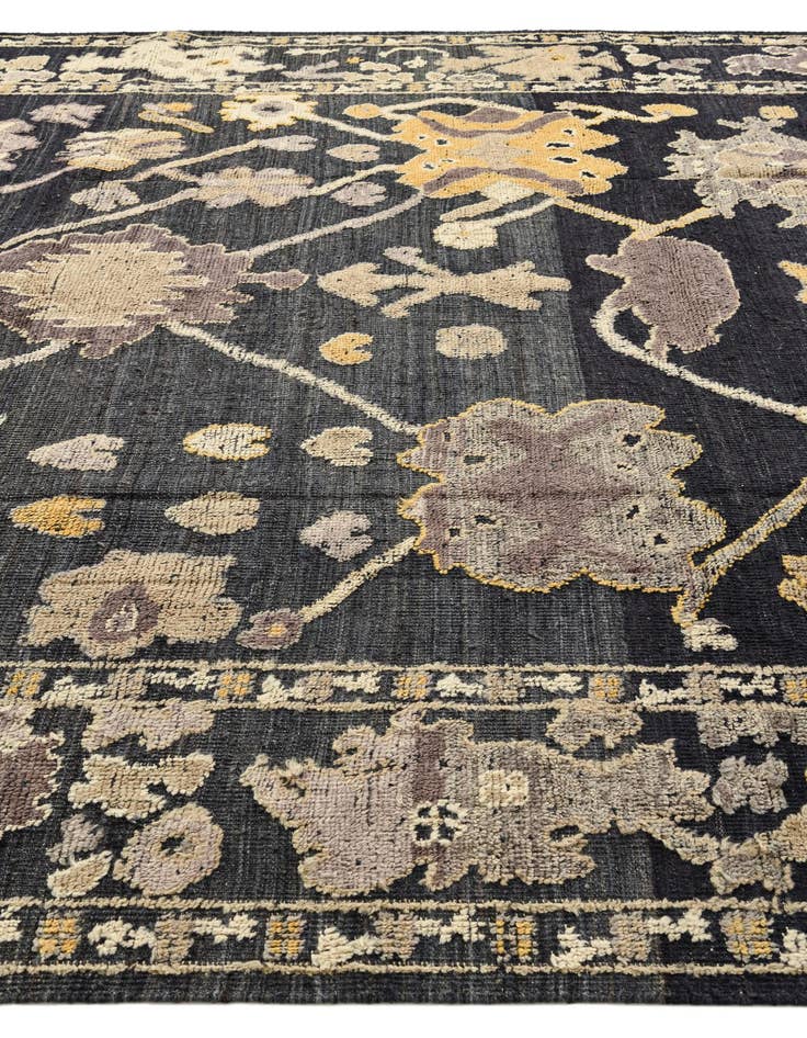 Detail image of 9' 6 x 11' 10 Hand Knotted Oushak Wool Rug