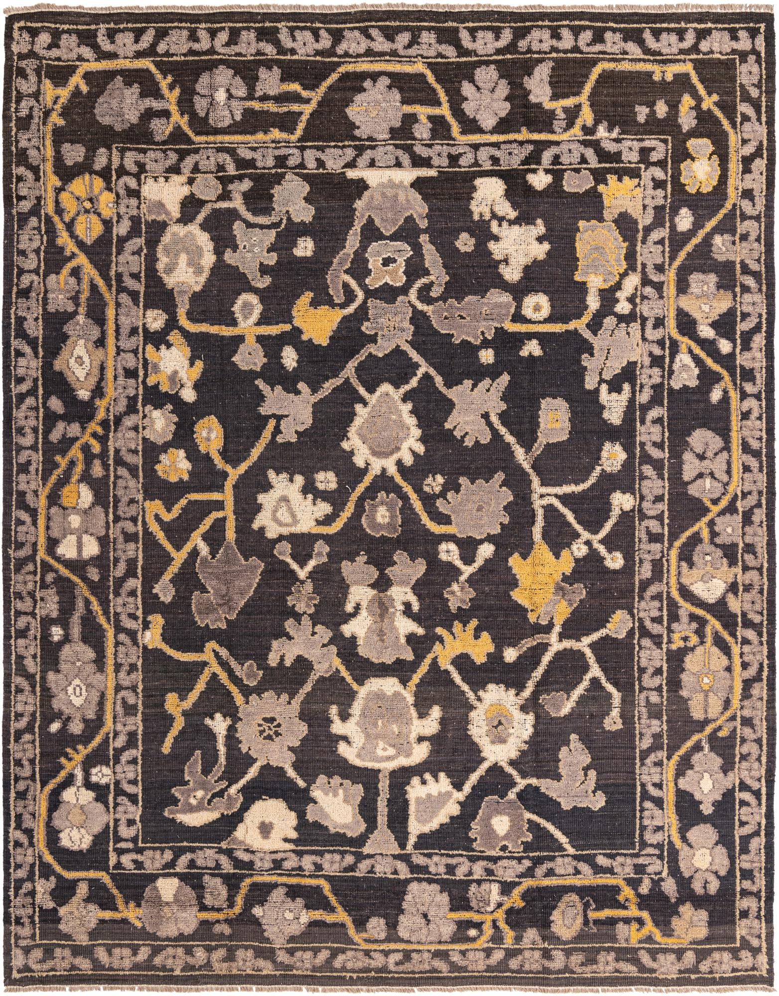 9' 4 x 11' 9 Hand Knotted Oushak Wool Rug