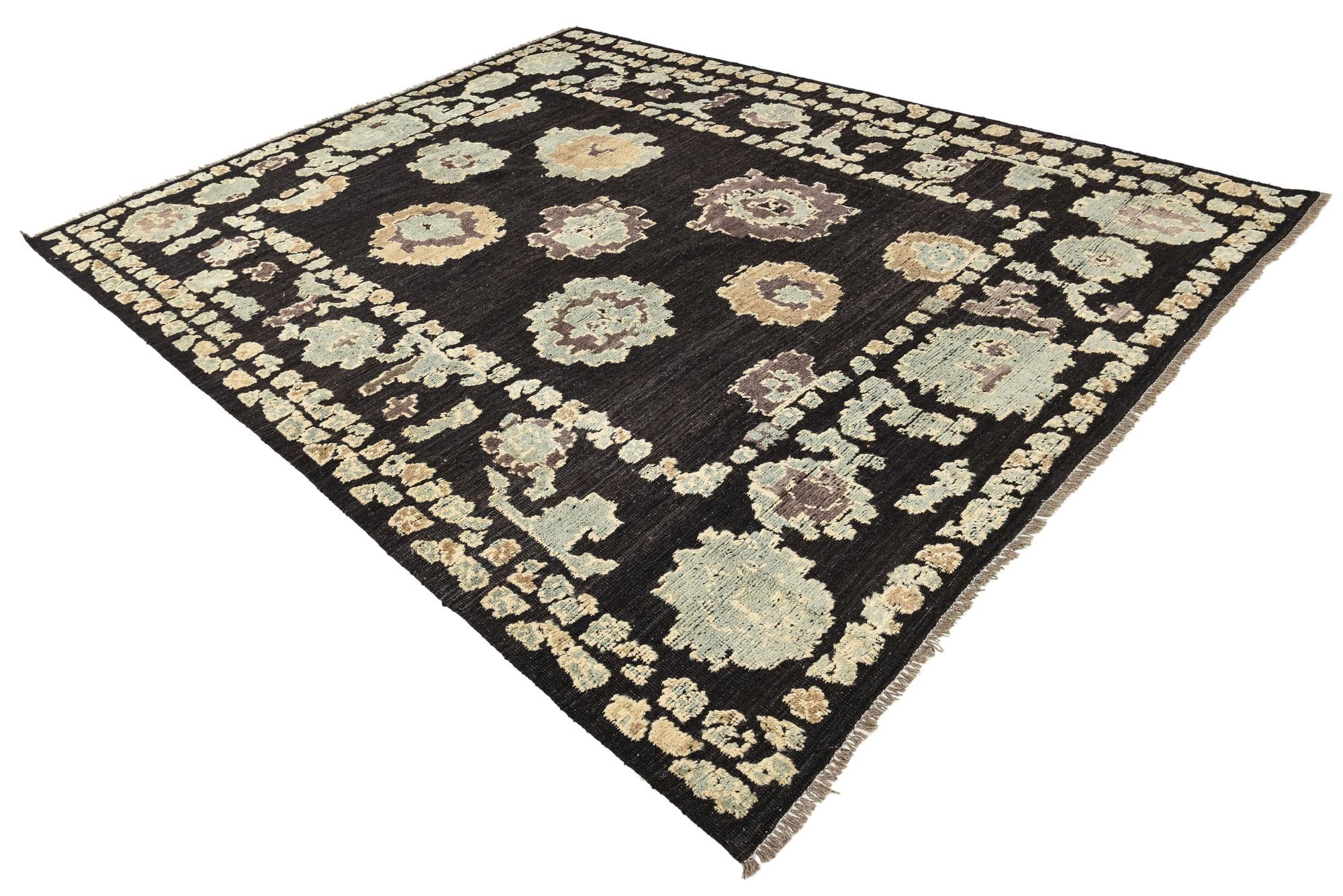 9' 3 x 11' 10 Hand Knotted Oushak Wool Rug
