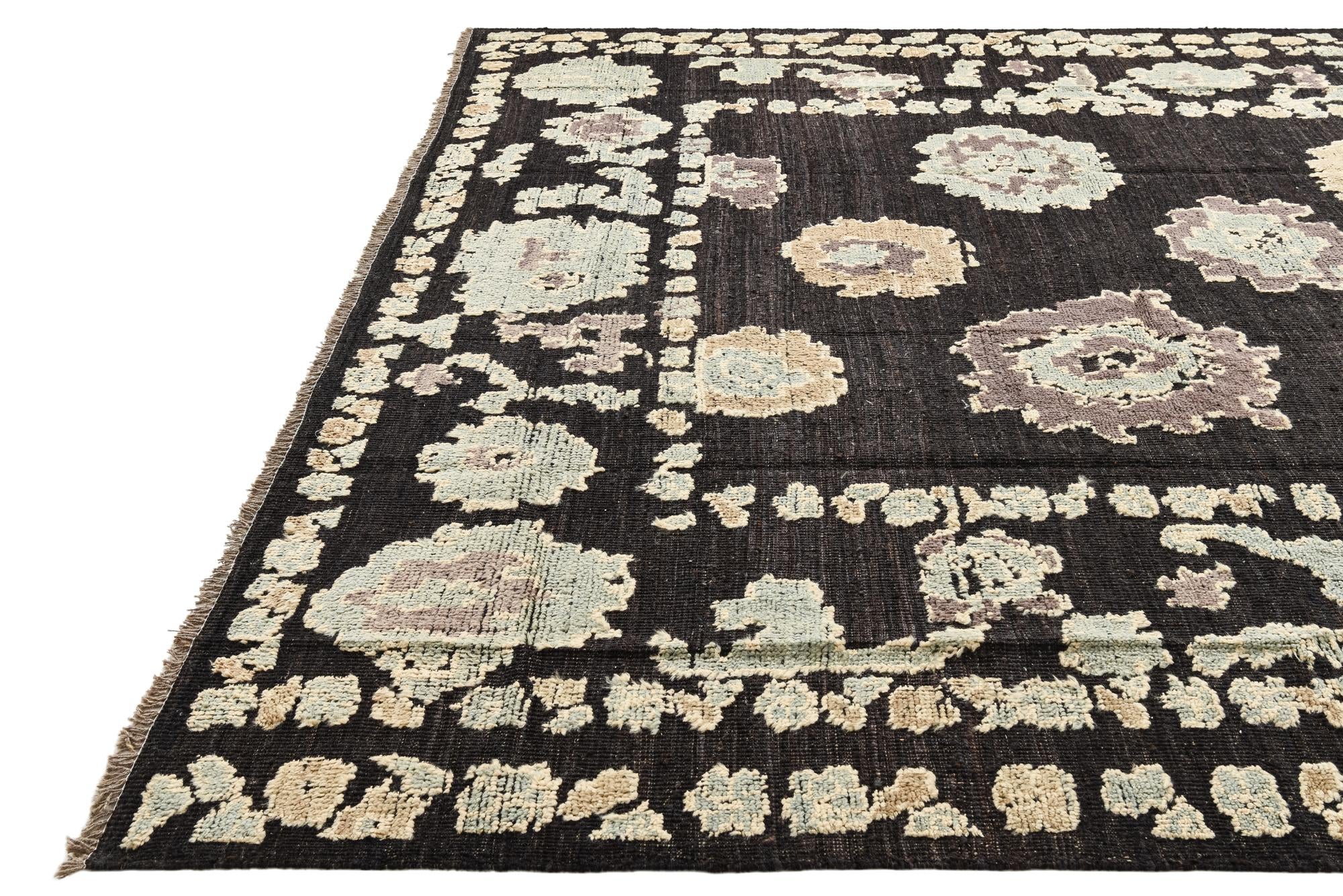 9' 3 x 11' 10 Hand Knotted Oushak Wool Rug