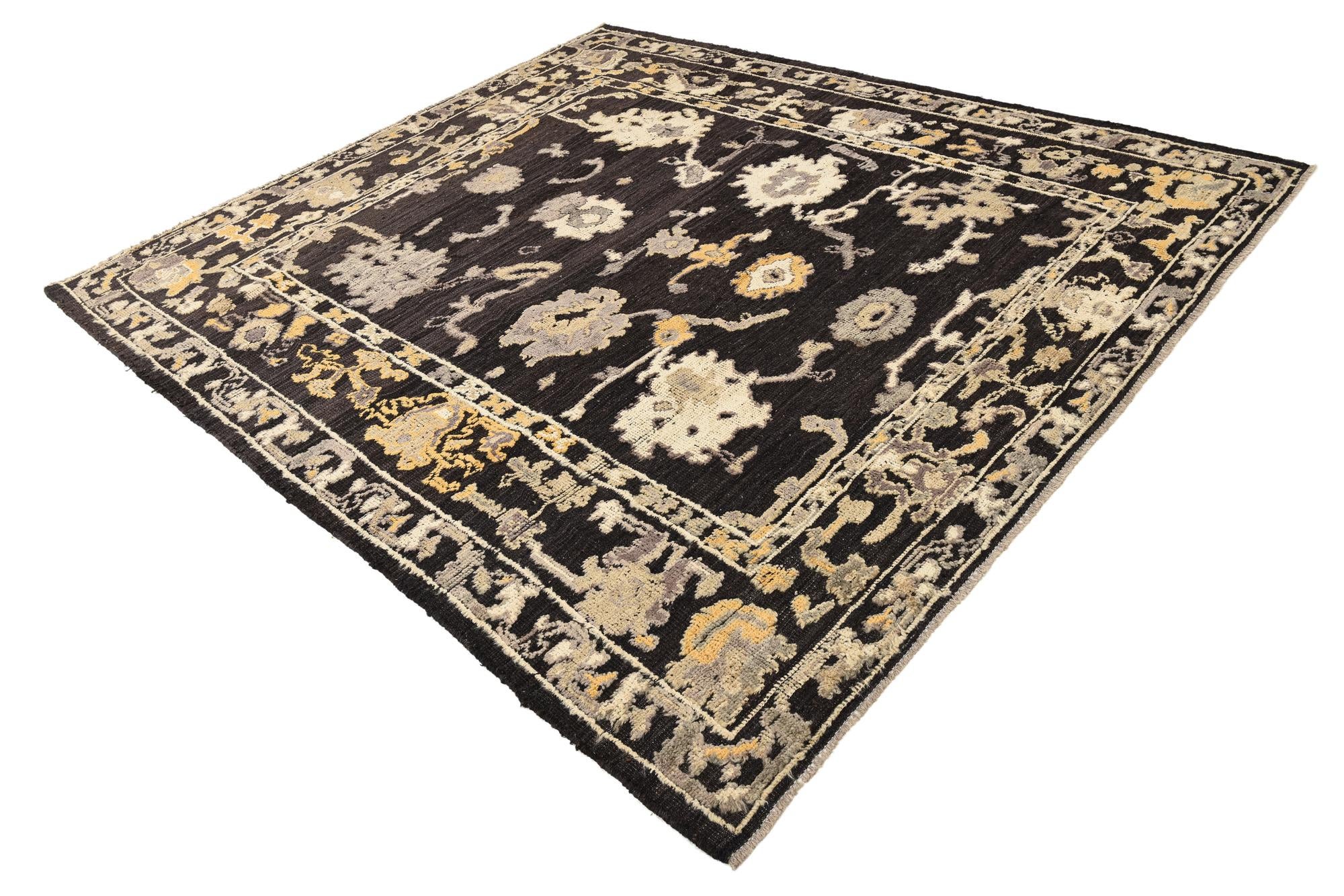 8' 5 x 9' 5 Hand Knotted Oushak Wool Rug