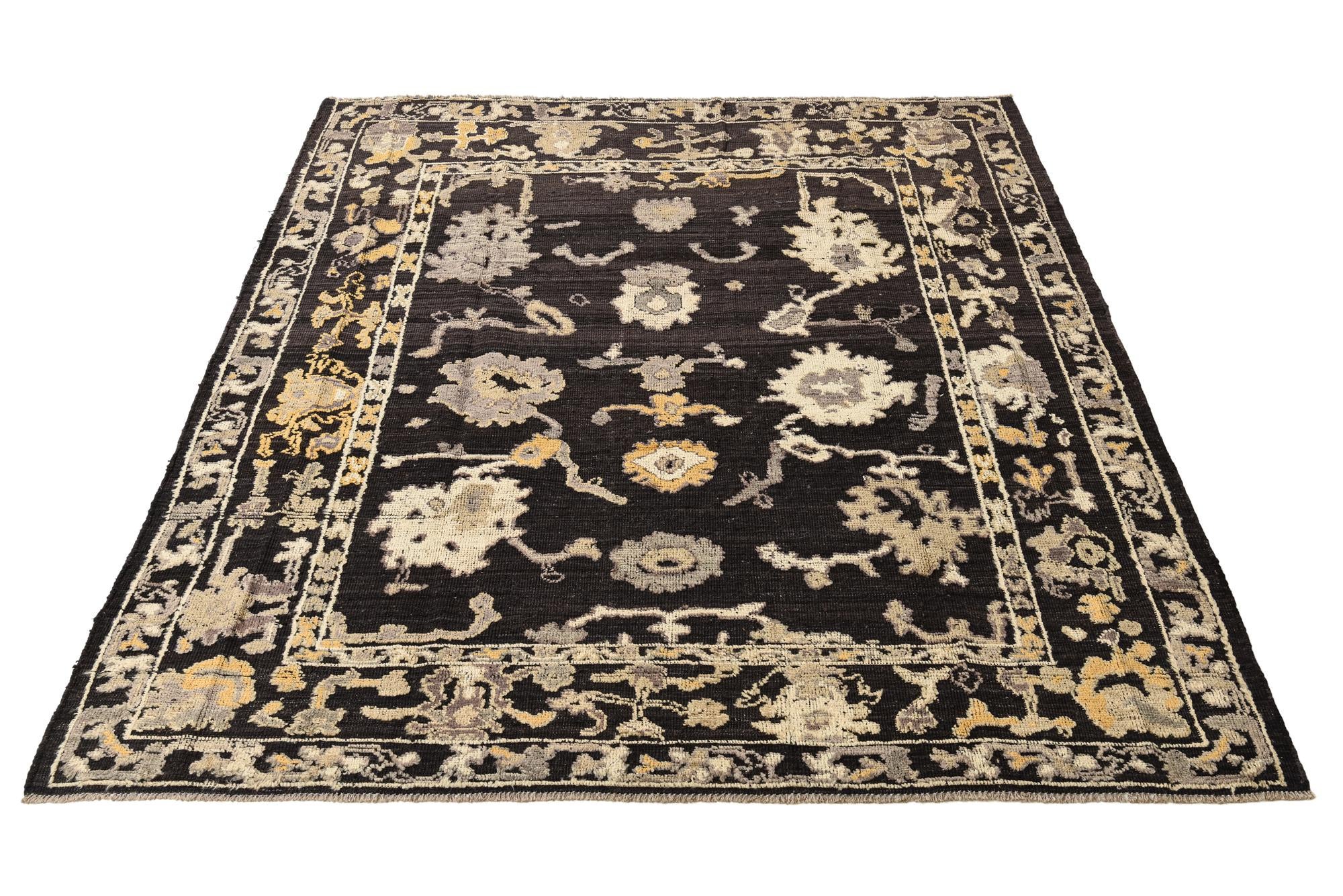 8' 5 x 9' 5 Hand Knotted Oushak Wool Rug