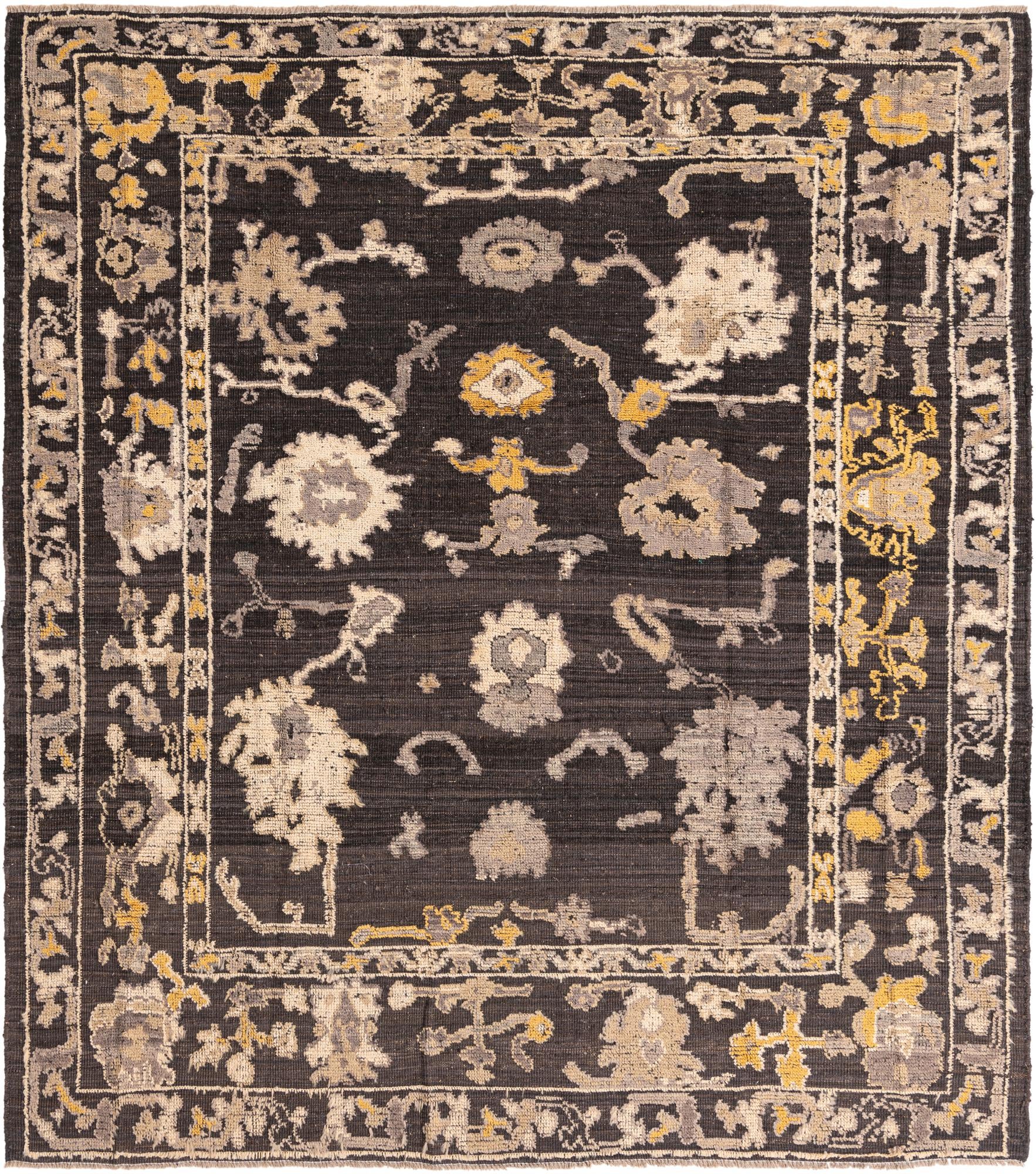 8' 5 x 9' 5 Hand Knotted Oushak Wool Rug