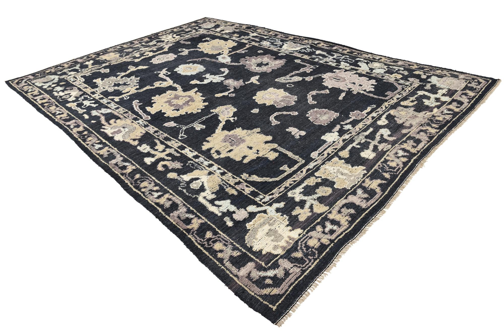 10' 2 x 13' 10 Hand Knotted Oushak Wool Rug