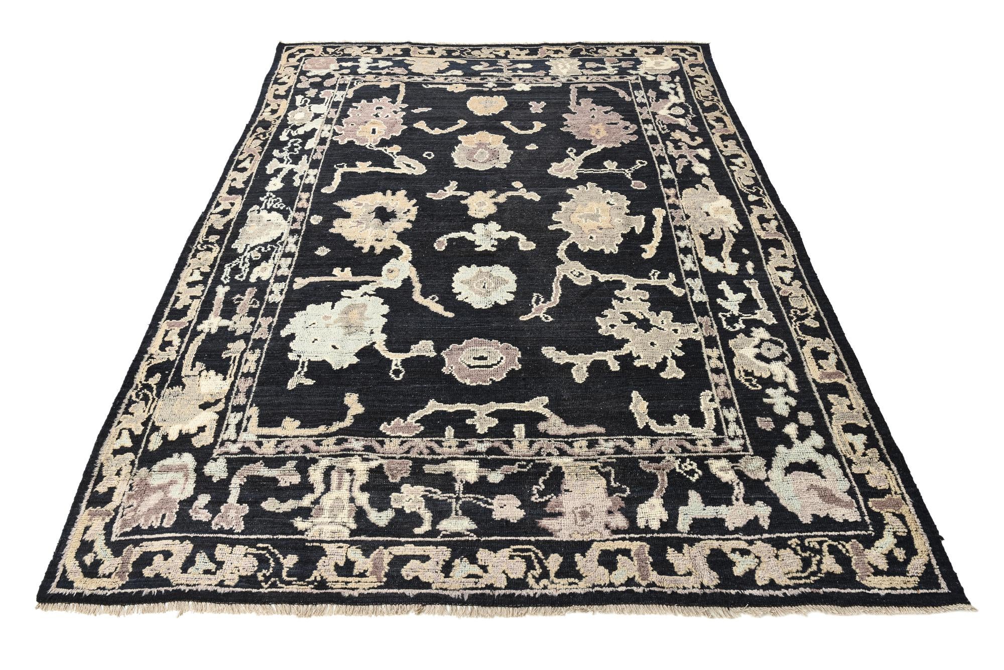 9' 4 x 12' 8 Hand Knotted Oushak Wool Rug