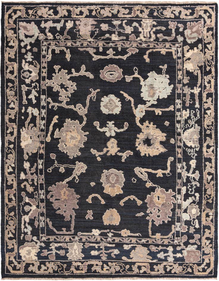Detail image of 9' 4 x 12' 8 Hand Knotted Oushak Wool Rug