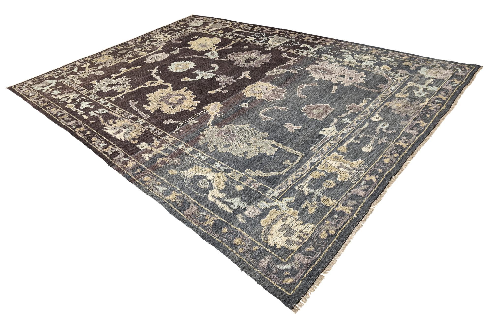 10' x 14' 2 Hand Knotted Oushak Wool Rug