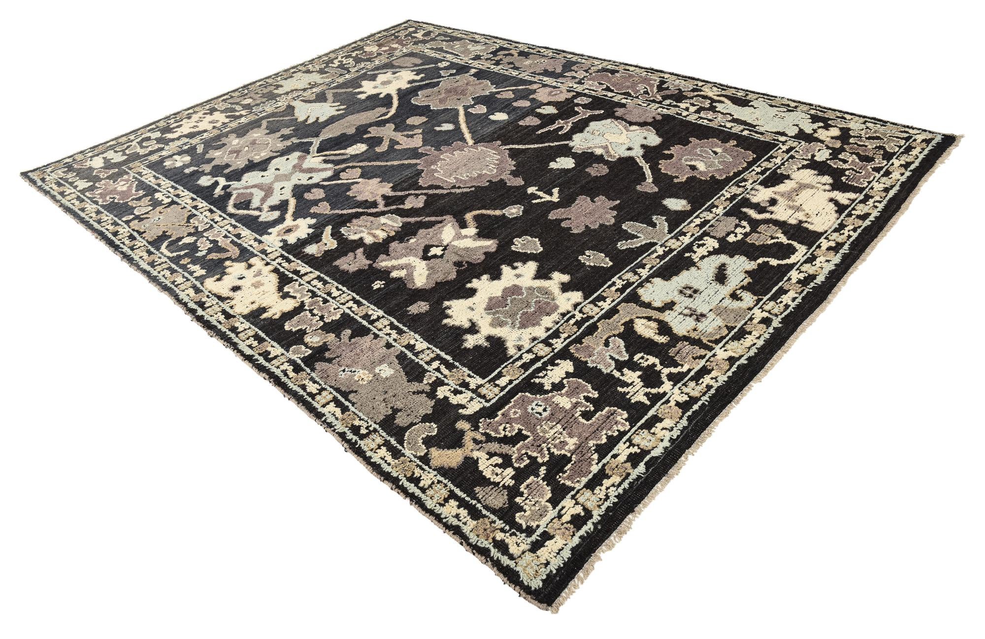 9' 5 x 12' 4 Hand Knotted Oushak Wool Rug