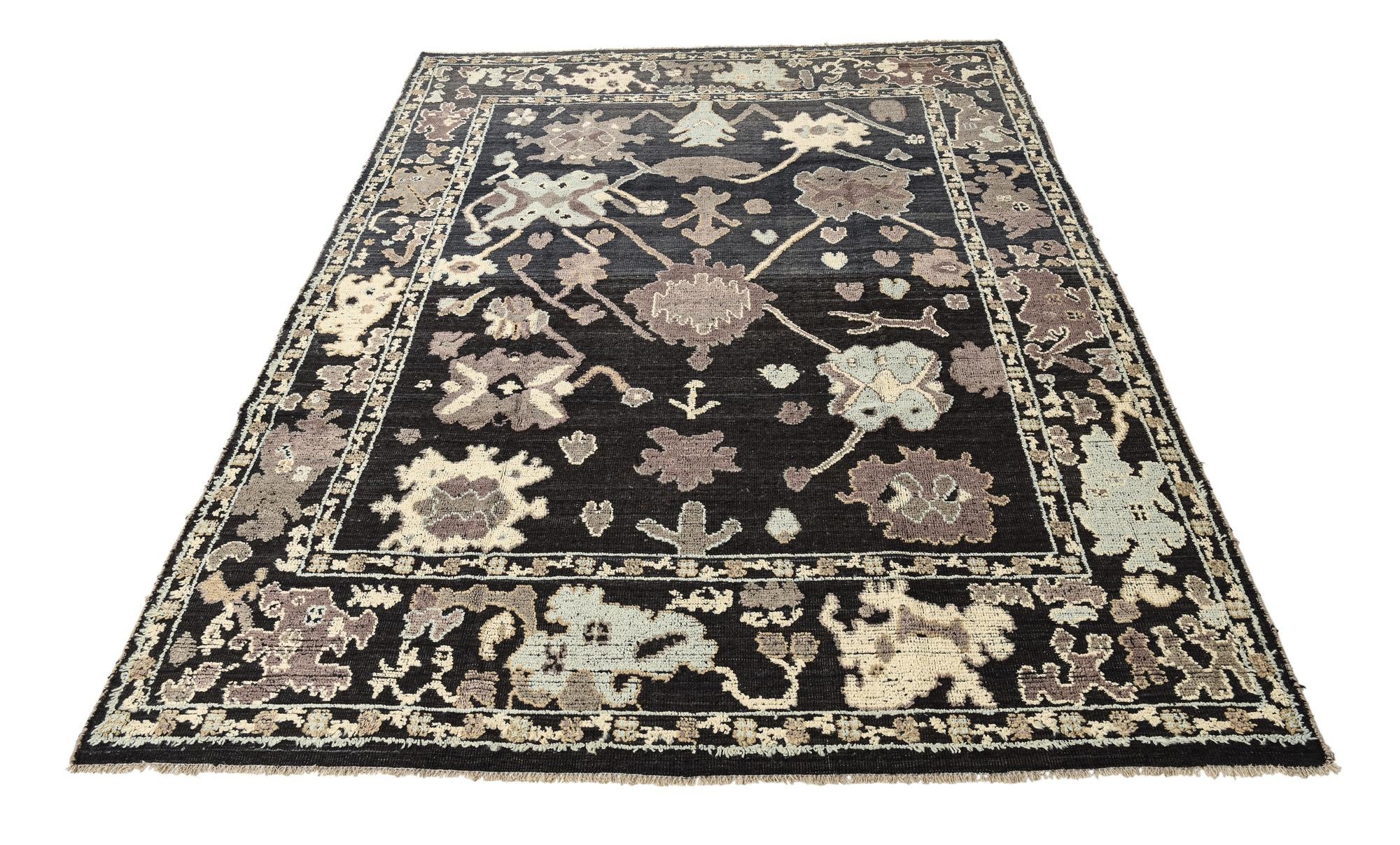 9' 5 x 12' 4 Hand Knotted Oushak Wool Rug