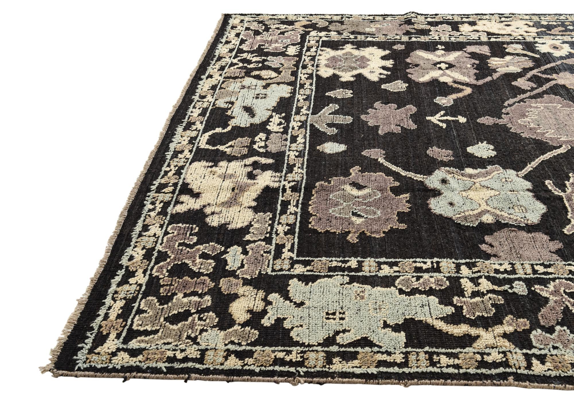9' 5 x 12' 4 Hand Knotted Oushak Wool Rug