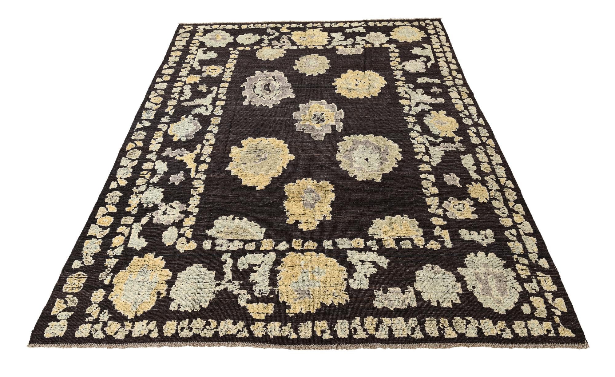 9' 4 x 12' 1 Hand Knotted Oushak Wool Rug