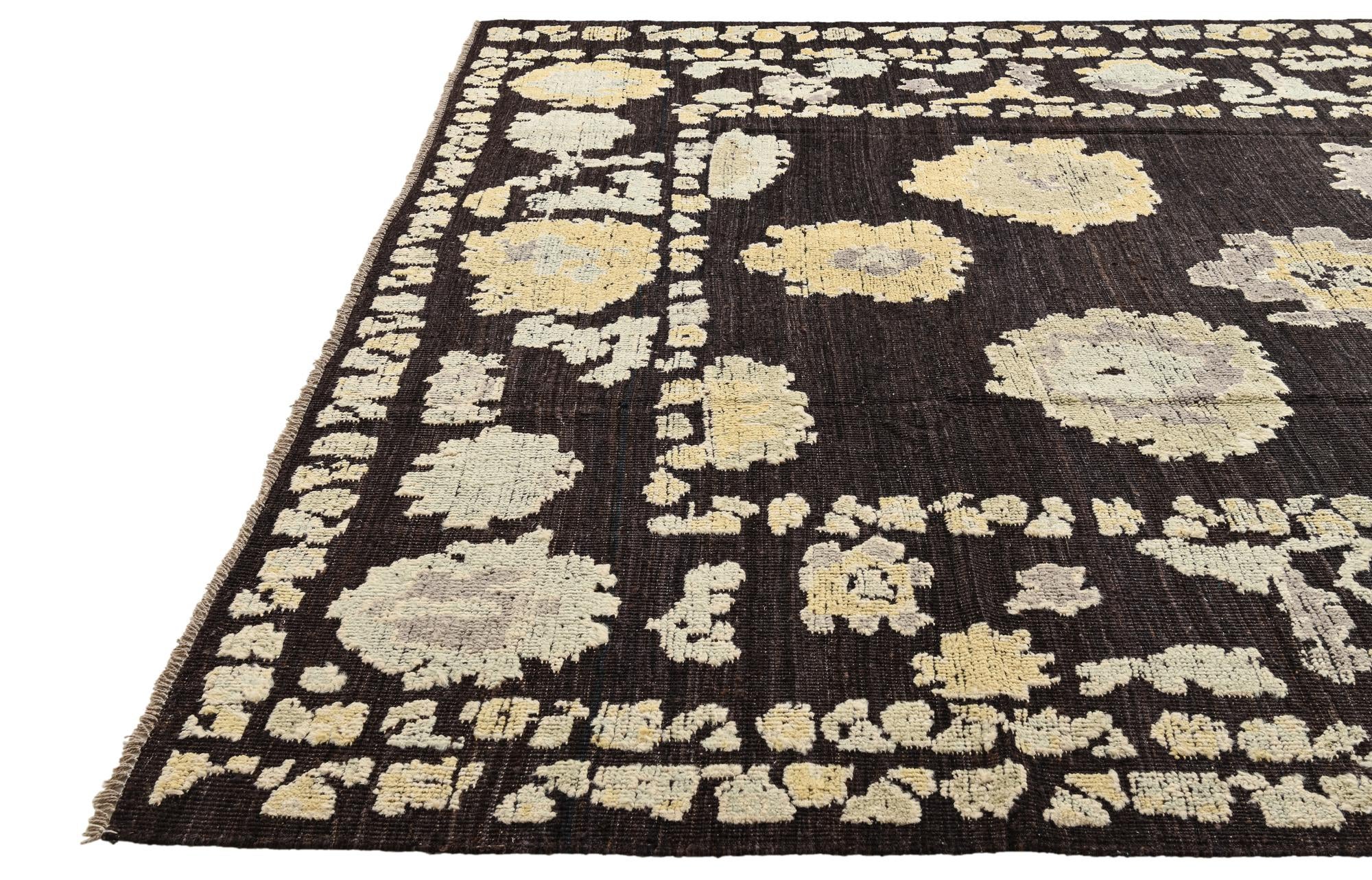 9' 4 x 12' 1 Hand Knotted Oushak Wool Rug