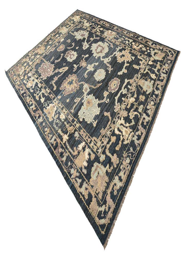 9' 1 x 12' 1 Hand Knotted Oushak Wool Rug