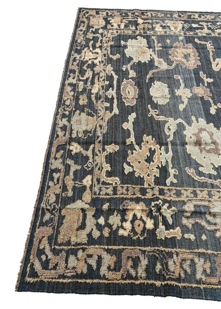 9' 1 x 12' 1 Hand Knotted Oushak Wool Rug
