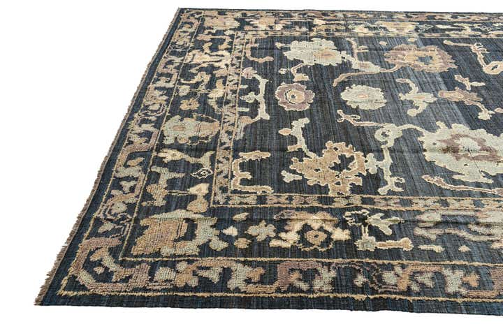9' 1 x 12' 1 Hand Knotted Oushak Wool Rug