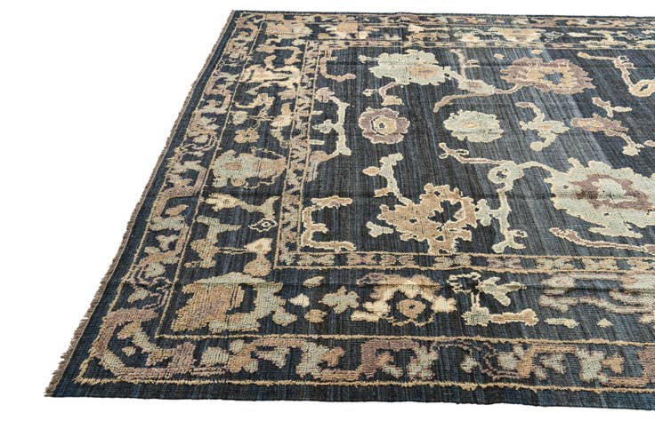 Detail image of 9' 1 x 12' 1 Hand Knotted Oushak Wool Rug