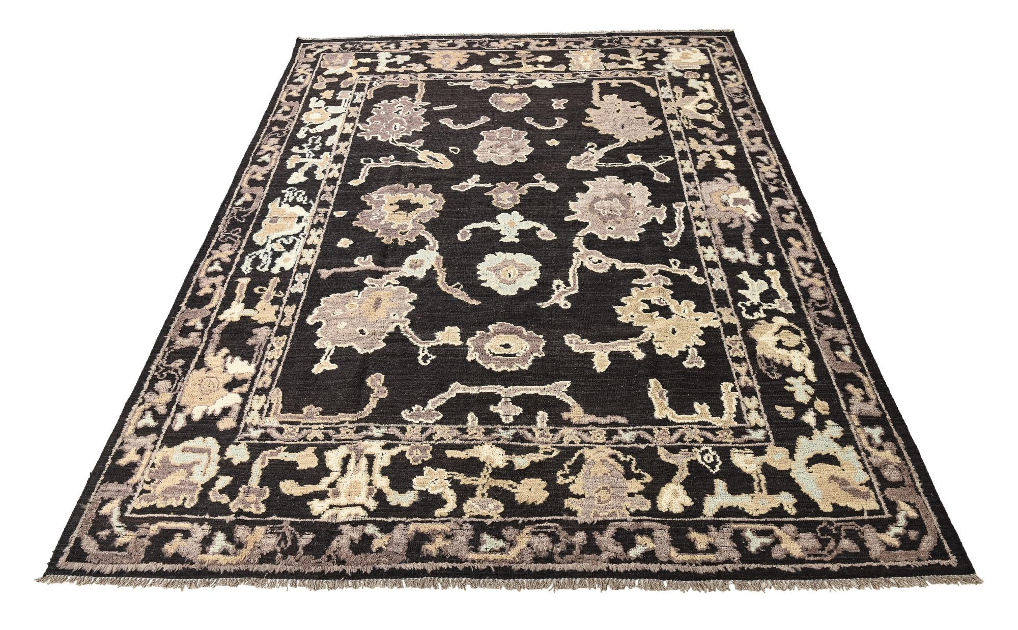 9' 4 x 12' 2 Hand Knotted Oushak Wool Rug