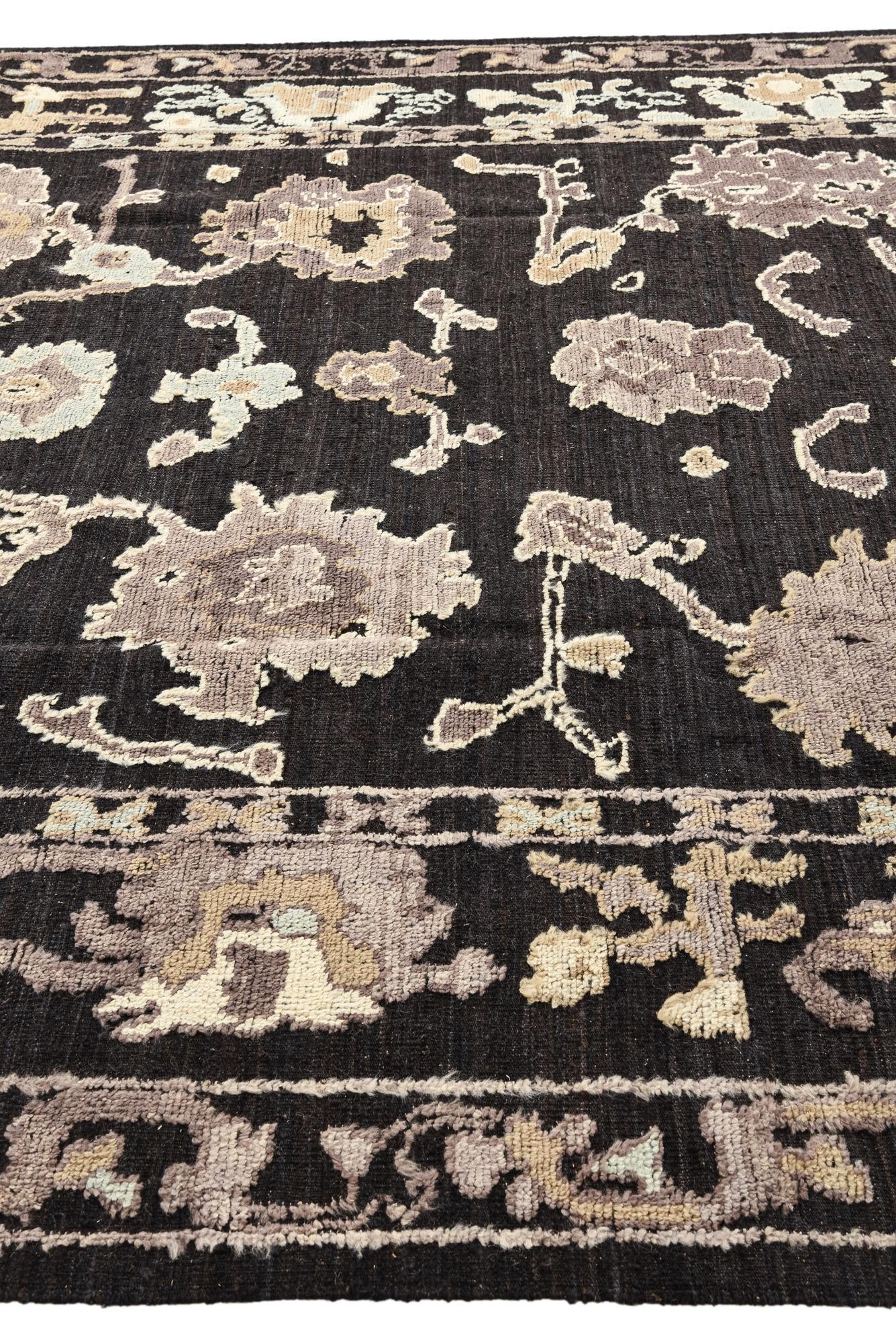 9' 4 x 12' 2 Hand Knotted Oushak Wool Rug
