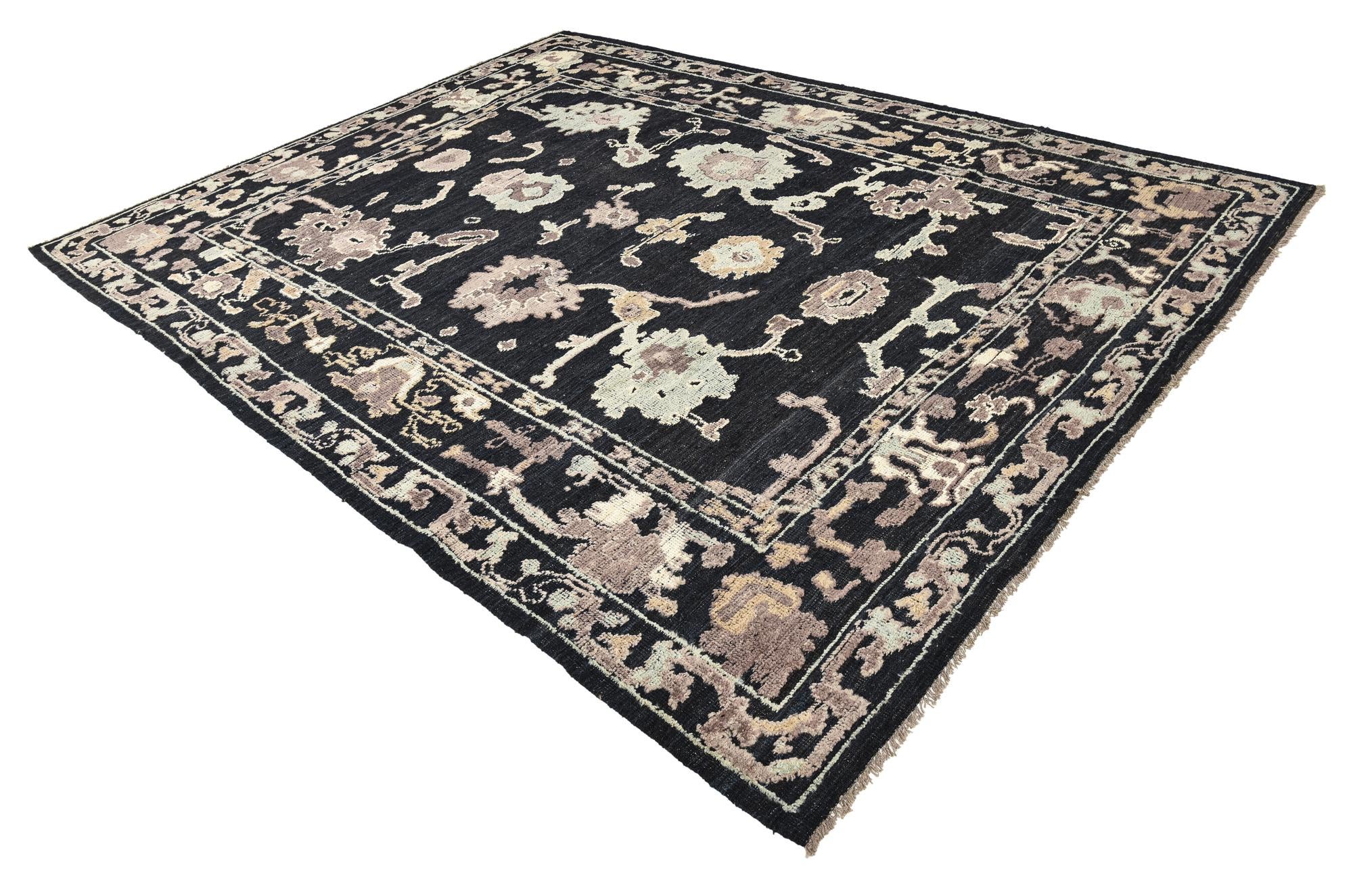 9' 5 x 12' 2 Hand Knotted Oushak Wool Rug