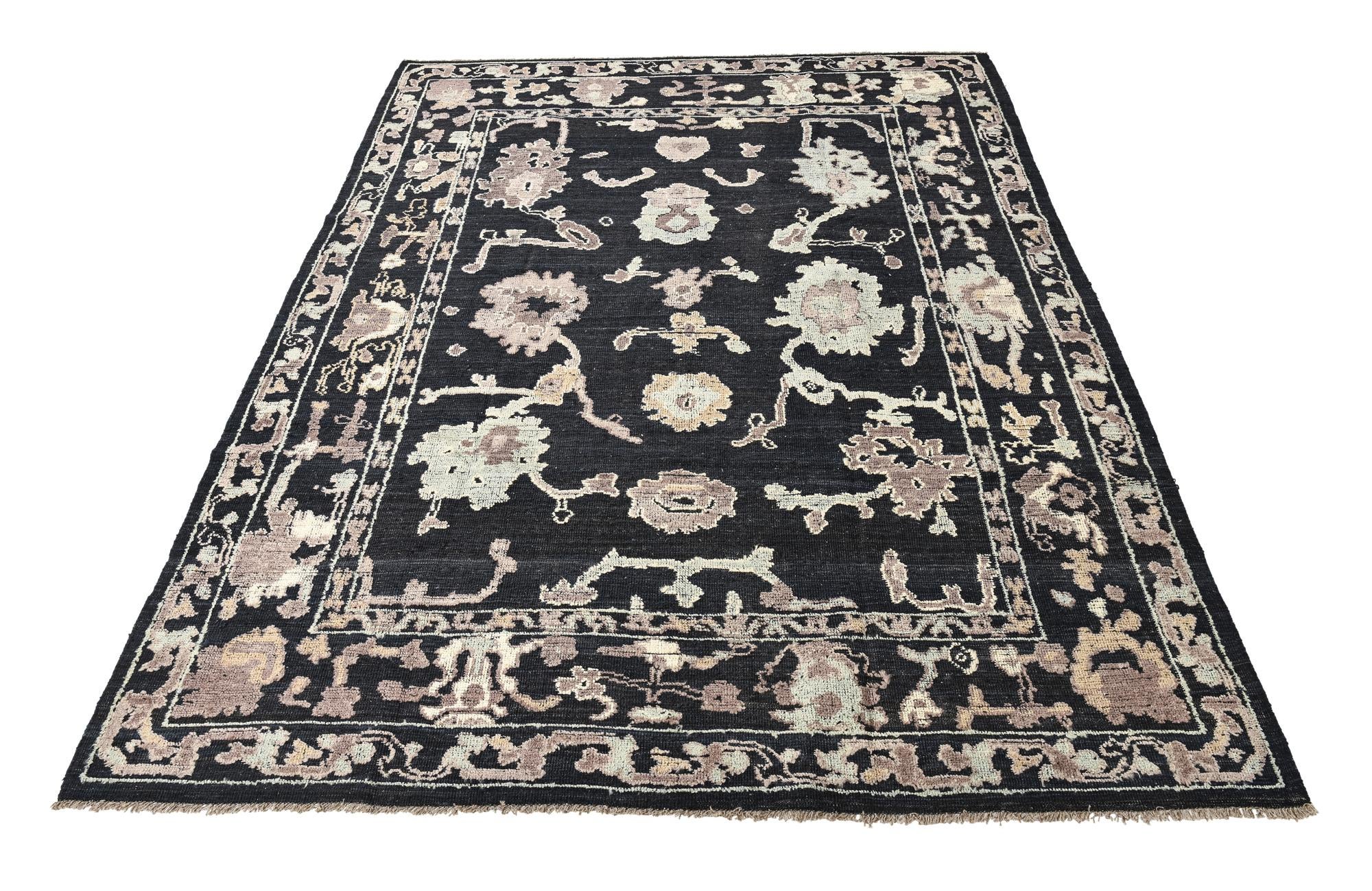 9' 5 x 12' 2 Hand Knotted Oushak Wool Rug