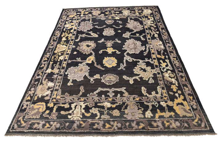 9' x 12' 7 Hand Knotted Oushak Wool Rug