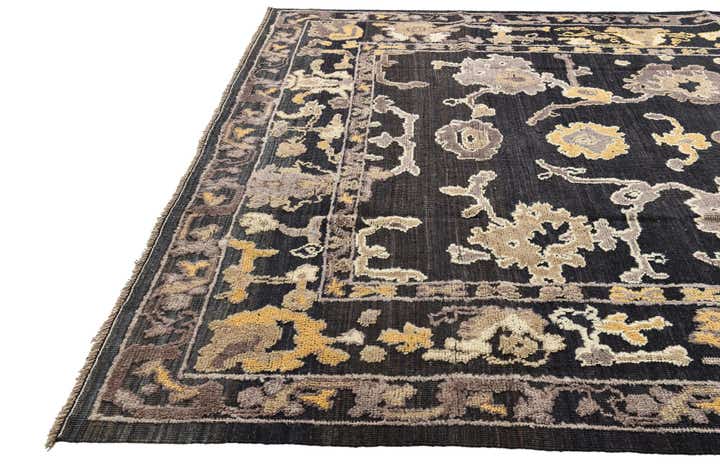 9' x 12' 7 Hand Knotted Oushak Wool Rug
