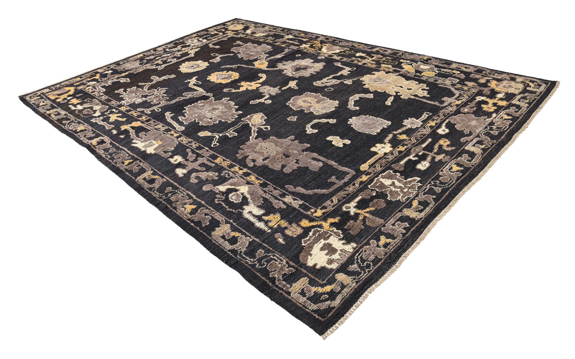 10' 2 x 14' 2 Hand Knotted Oushak Wool Rug
