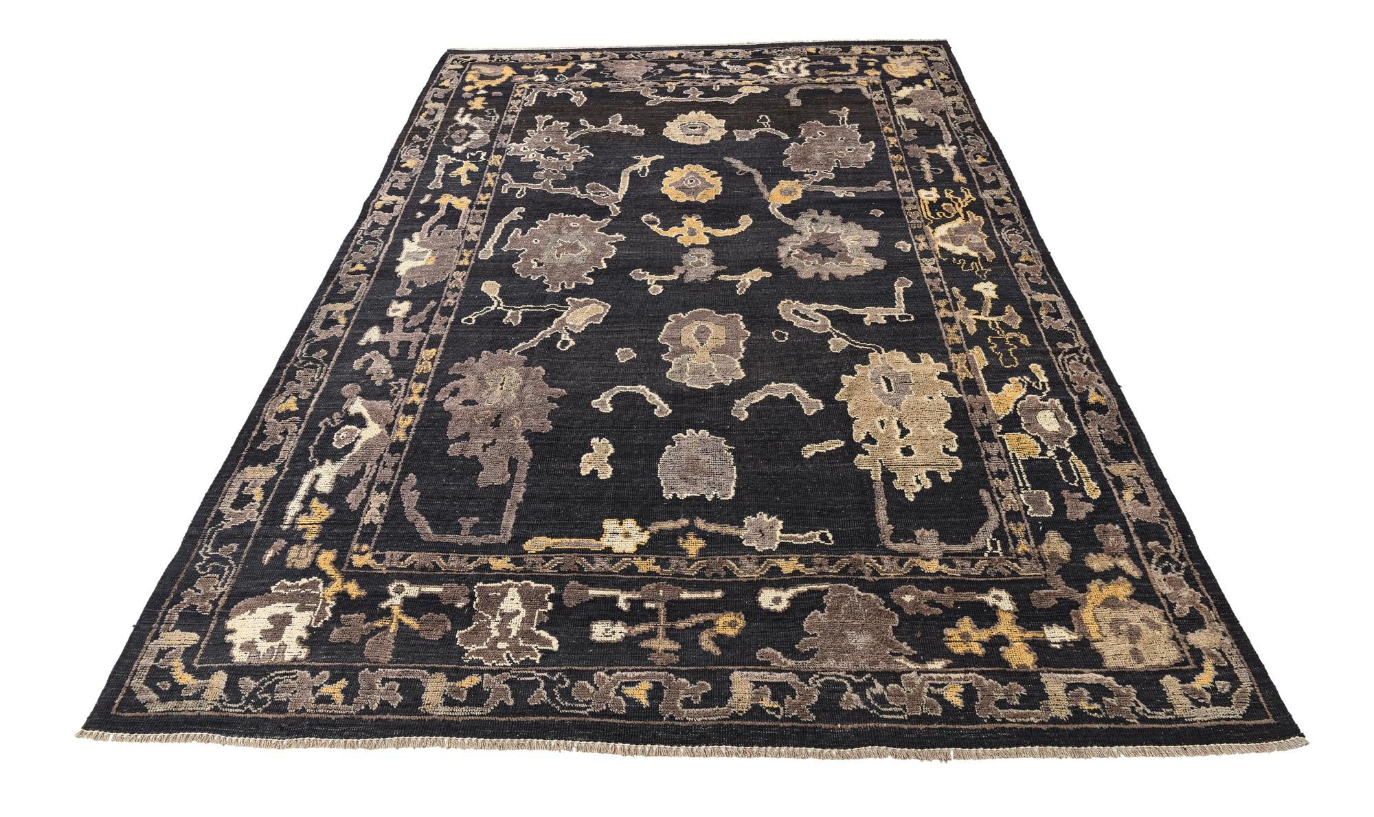 10' 2 x 14' 2 Hand Knotted Oushak Wool Rug