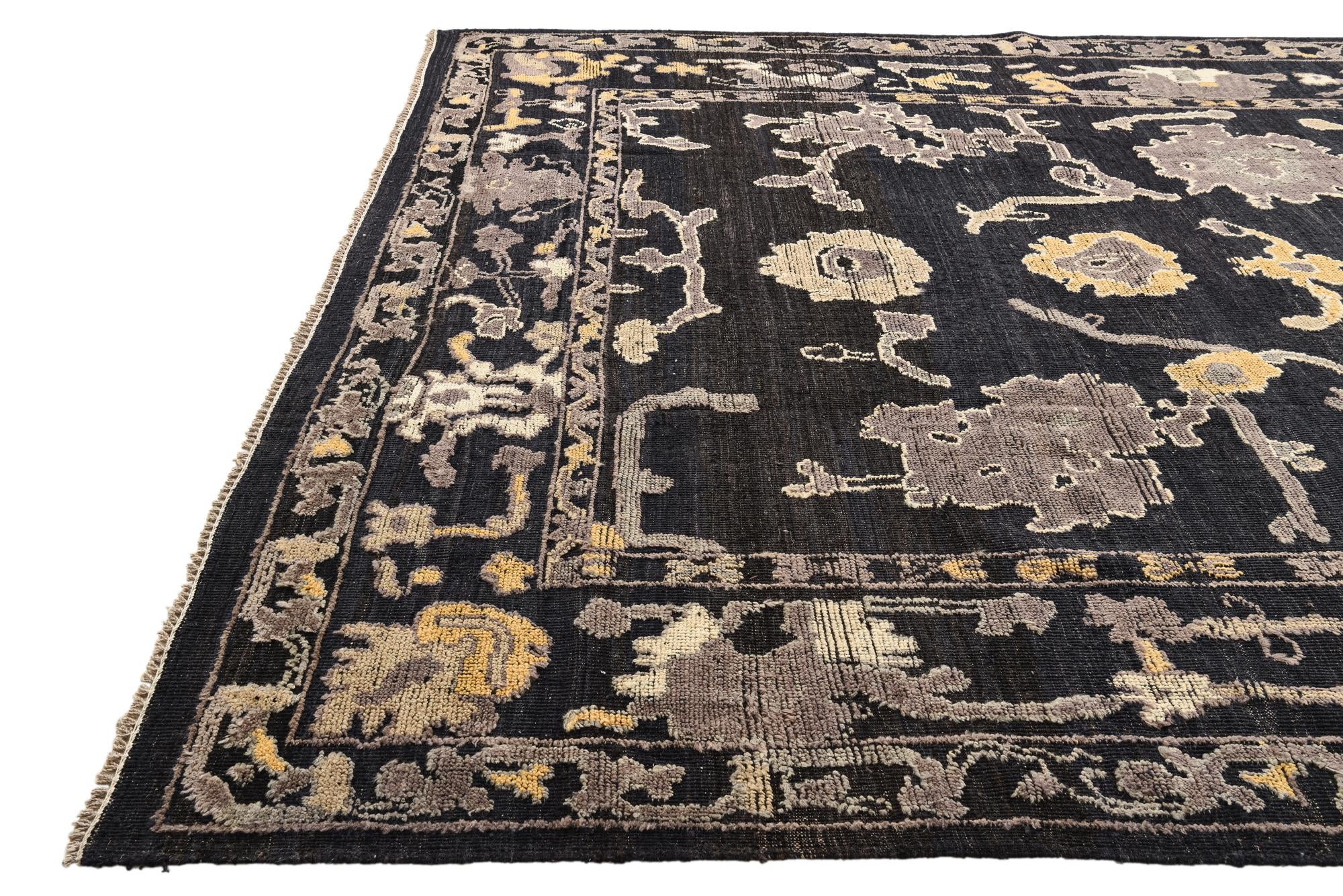 10' 2 x 14' 2 Hand Knotted Oushak Wool Rug