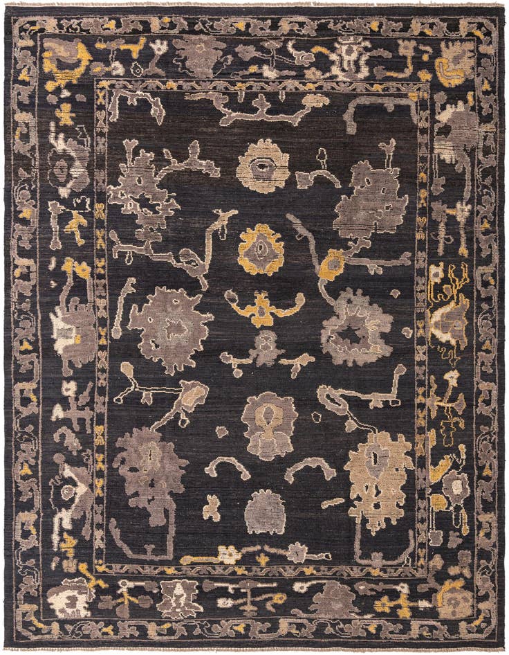 Detail image of 10' 2 x 14' 2 Hand Knotted Oushak Wool Rug