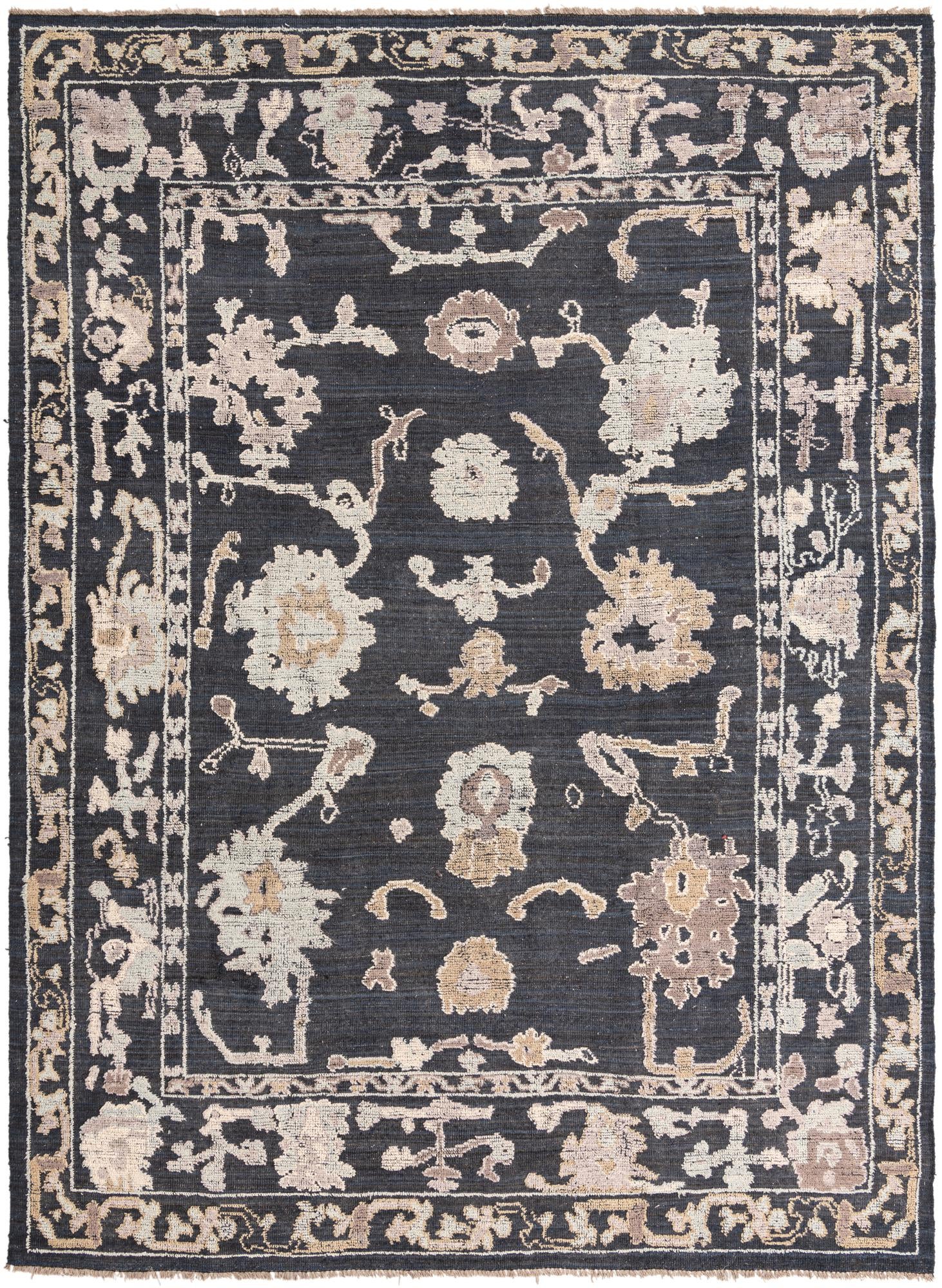 9' 3 x 12' 8 Hand Knotted Oushak Wool Rug