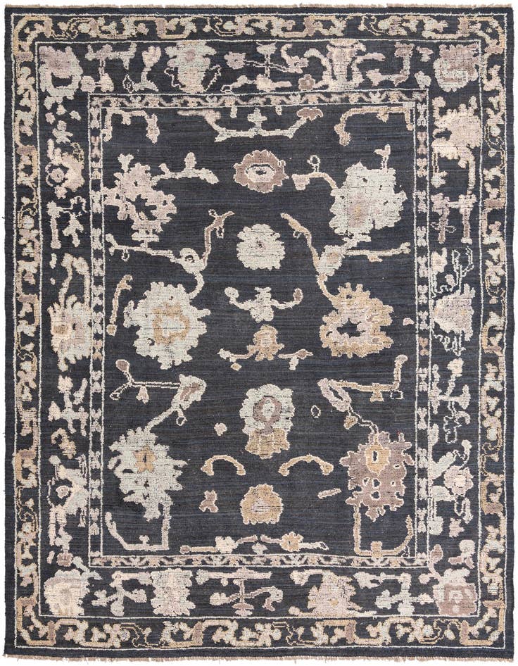 Detail image of 9' 3 x 12' 8 Hand Knotted Oushak Wool Rug