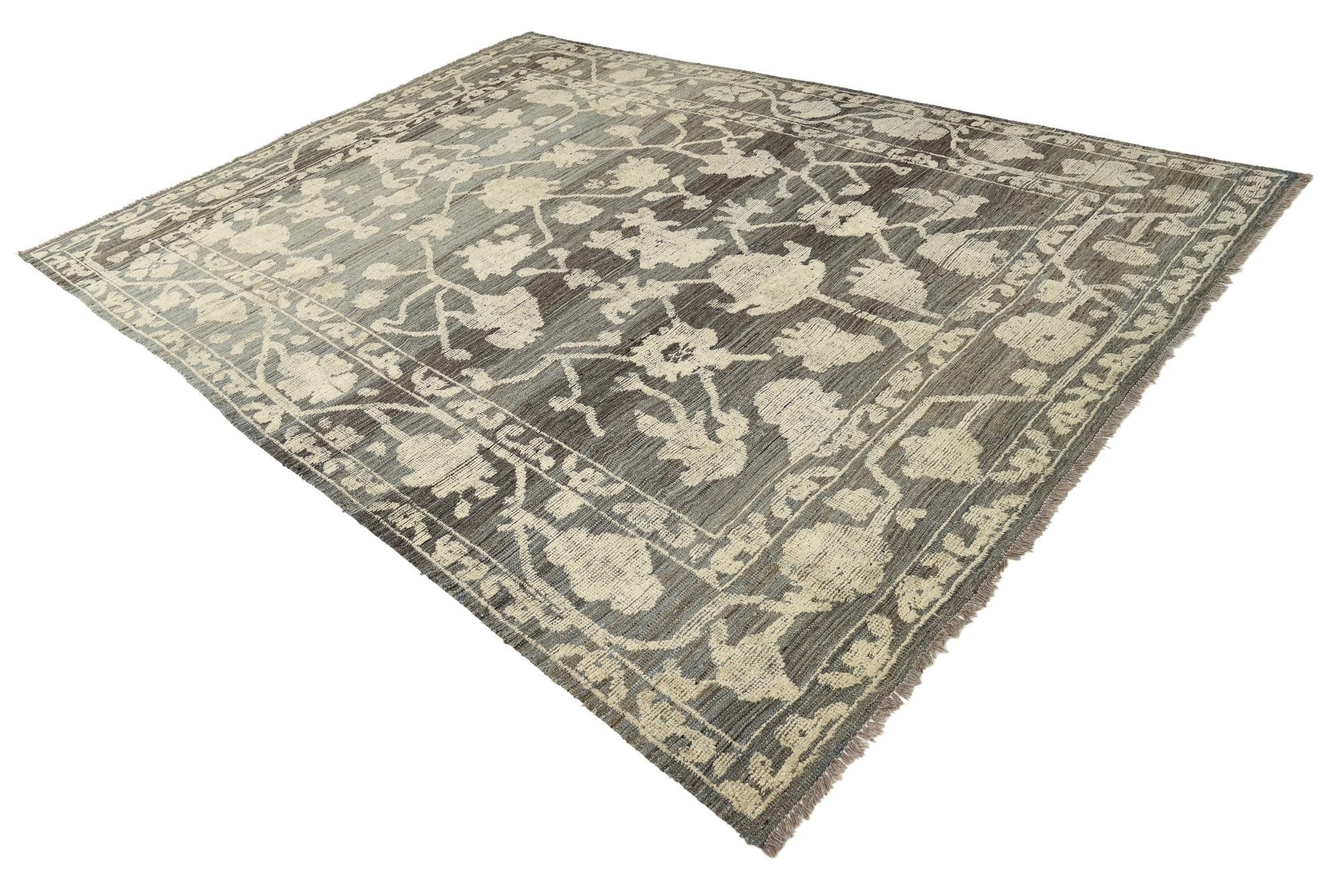 8' 10 x 12' 8 Hand Knotted Oushak Wool Rug
