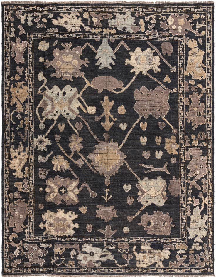 Detail image of 10' 1 x 14' 2 Hand Knotted Oushak Wool Rug