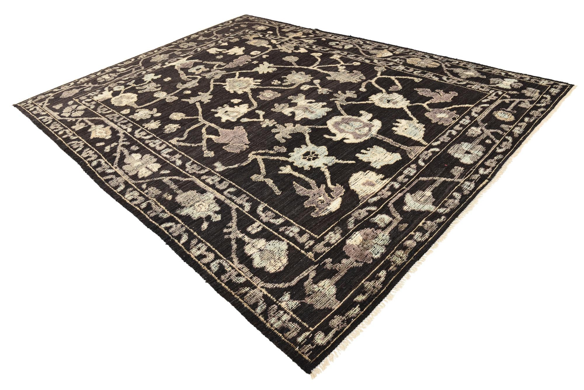 9' 3 x 12' 3 Hand Knotted Oushak Wool Rug