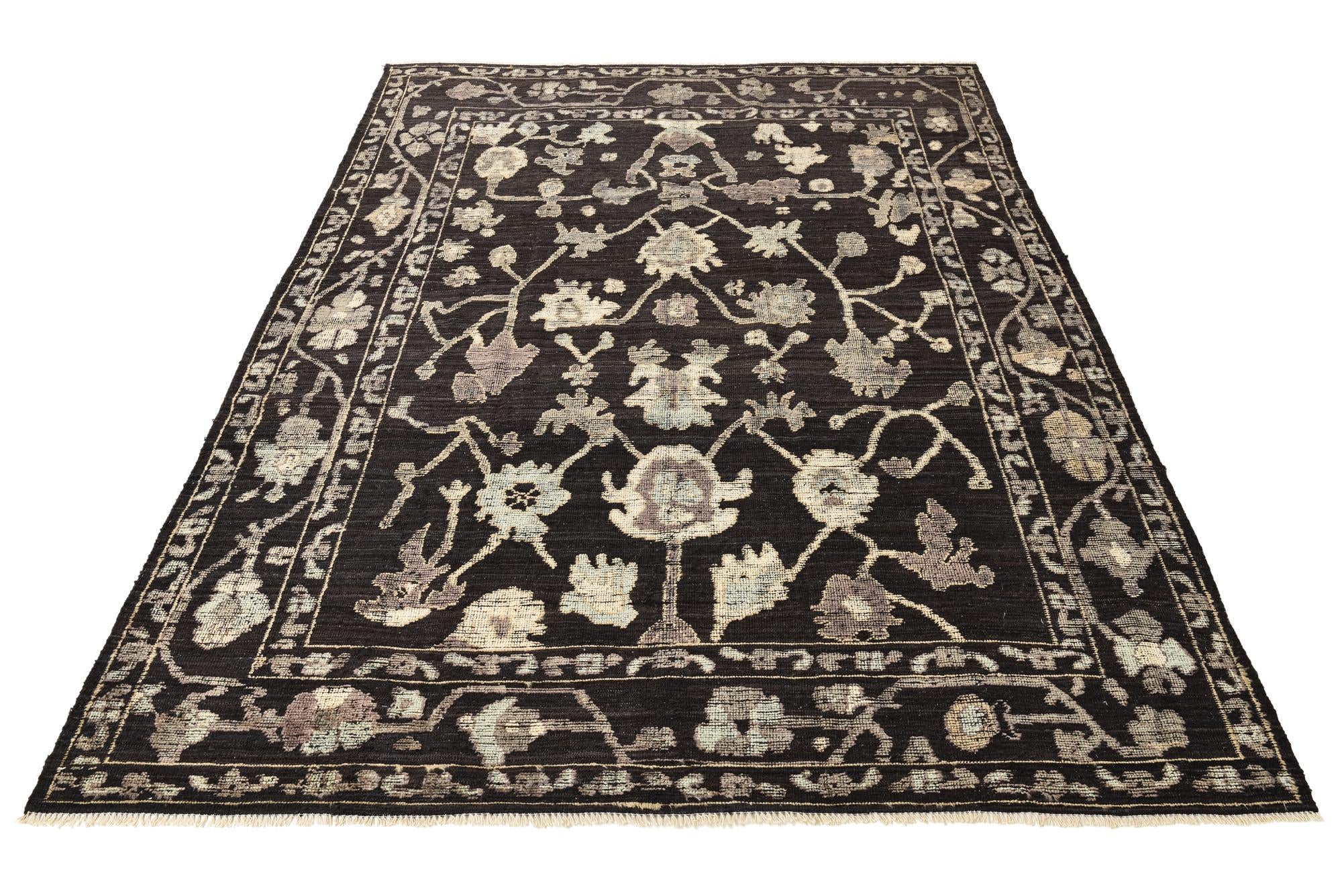 9' 3 x 12' 3 Hand Knotted Oushak Wool Rug